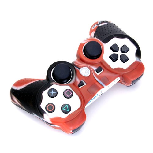 Miniatura 5 de LNIMI Skin Cover Protective Silicone Case for PS2 PS3 Controller - Black+red