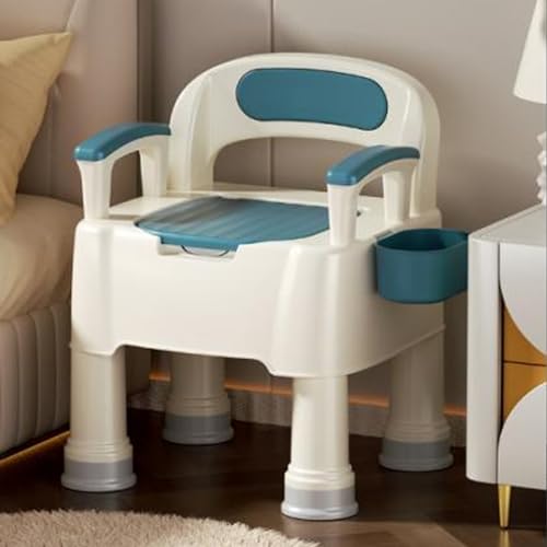 Portable Toilet, Toilet Seat Risers for Seniors with Handles, Portable Toilet for Adults, Mobile, Height Adjustable, PU Soft Cushion, Supports Weighing Up to 150kg, for Disabled