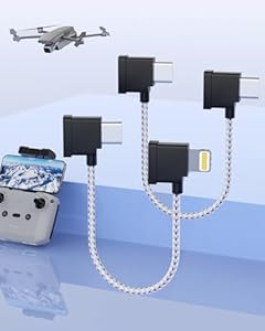 Type-C auf Lightning Nylon Geflecht kabel (2 Stück)15cm Fernbedienungskabel für iPhone Type-C Anschluss.Kompatibel Controllern，Drohnen-Zubehör... der DJI Mavic Mini SE/Air/Pro/Zoom Serie
