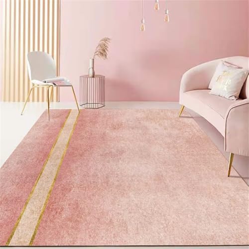 RUGMRZ Tapis Decoration Chambre Bebe Garcon Moderne Géométrique Élégant Salon Minimaliste Canapé Chambre Antidérapant Tapis Frigo Couleur Rose Tapis De Sol Camping Grand Tapis Salle De Bai 180X280CM