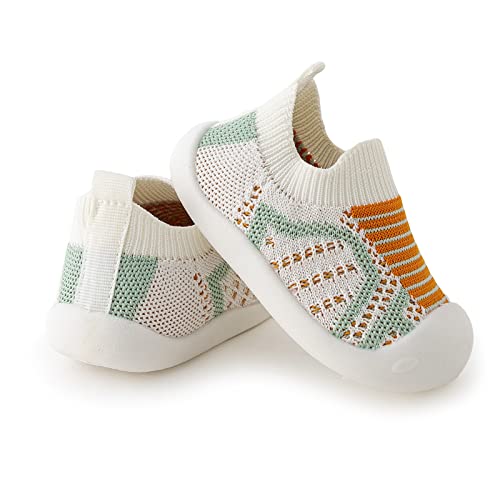 Image of BAOFENGYU Baby First-Walking Shoes Slip-On Toddler Shoes Non-Skid Infant Sneakers Breathable Cotton Elastic Socks Shoes with Memory Insole for kids Indoor Outdoor Unisex