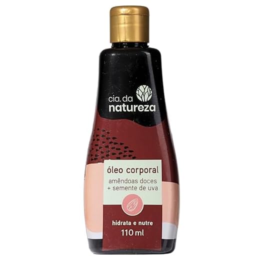 Cia. da natureza, Óleo corporal, Amêndoas Doces + Sementes de Uva, Hidrata e Nutri, 110ml