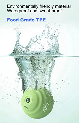 Ginell Food-Grade Waterproof Electric Vibrating Massage Ball 3-Speed Rechargeable Textured Foam Roller Massaging Ball (Green) #TOP3
