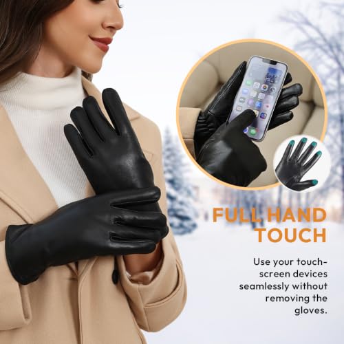 Image of Air Curvey Womens Winter Touch Screen Leather Gloves