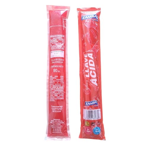 Polos Flash Zamba Sabor Llave Ácida – Caja de 32 Unidades x 90 ml – Sin Gluten, Sin Lactosa y Sin Alérgenos – Helados para Congelar en Casa