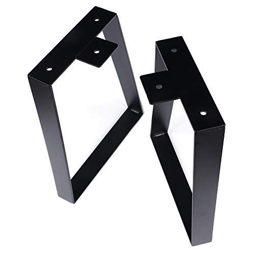 Osring 16 Inch Trapezoid Table Legs 2pcs, Solid Steel Furniture Leg for Coffee Table, TV Stand and Outside Bench, Black