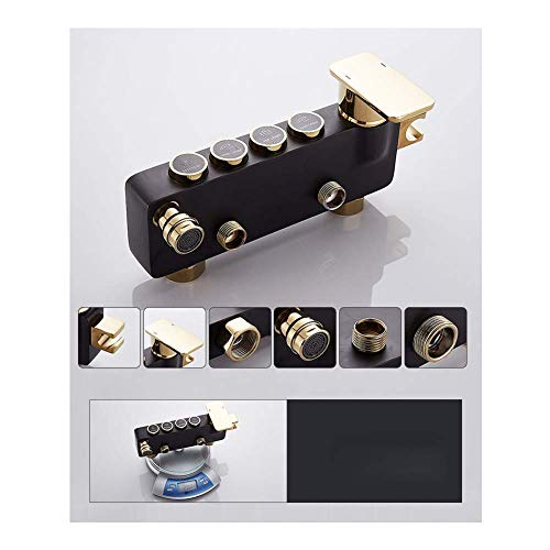 Ensemble de douche en cuivre noir avec mitigeur trois commandes