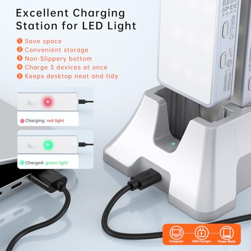 LED Closet Light with Charging Station, 6 Pcs 30LEDs Rechargeable Motion Sensor Under Cabinet Lighting, Stick-Anywhere Night Safe Light Bar for Wardrobe,Kitchen-Warm White