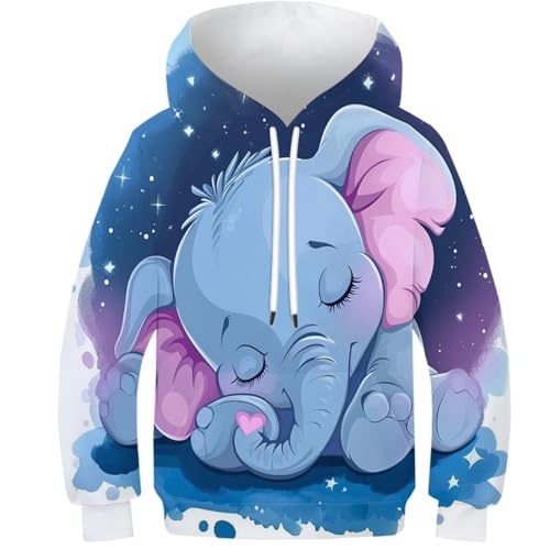 Sweat éléphant 3D pour ado et pull à capuche hiver enfant 8-10 ans