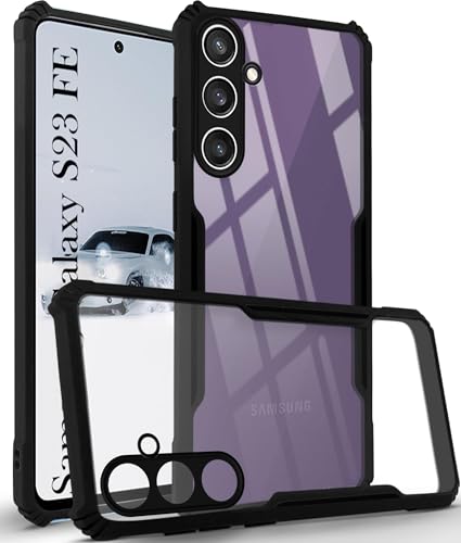 Image of Jkobi Back Case Cover for Samsung Galaxy S23 FE 5G (Shockproof with Polycarbonate Clear Panel | Professional Black)