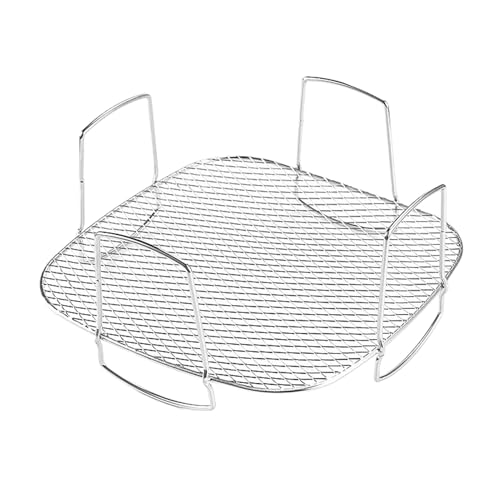 Estante para freidora de aire – Estante de acero inoxidable para freidora de aire para tocino, bandeja de hornear resistente al calor | Estante de parrilla de freidora de aire de grado alimenticio