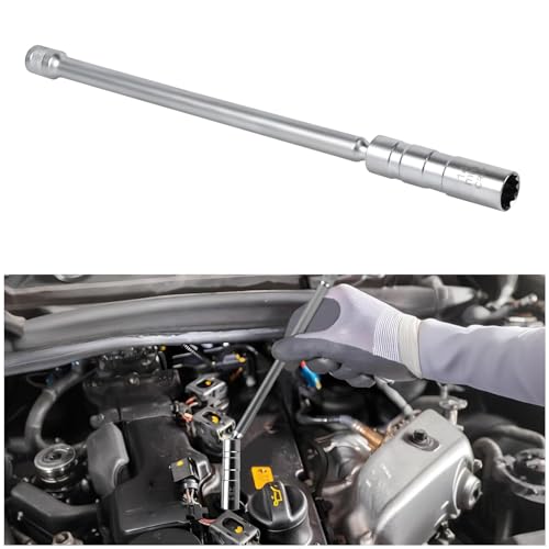 Hbxdeco 14mm Spark Plug Socket, 9/16" Magnetic Spark Plug Socket, 3/8" Drive x 12" Extended 360 Degree Swivel Thin Wall Spark Plug Removal Tool, 12 Point Spark Plug Removal Wrench