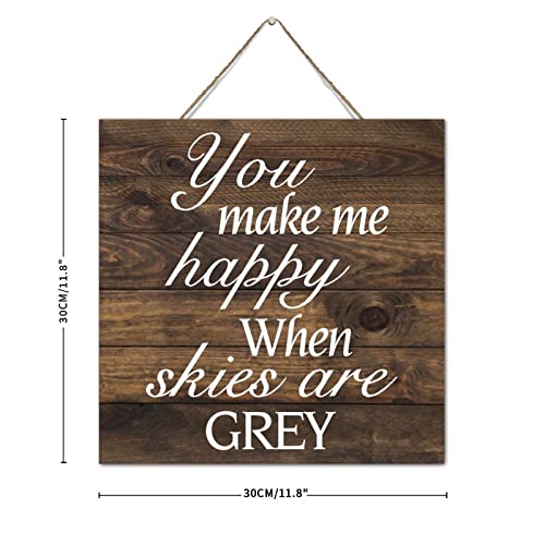 Plaque murale en bois You Make Me Happy finition artisanale chic - 4