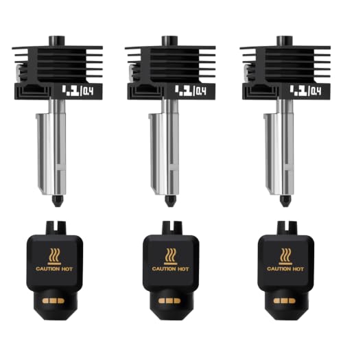 3PCS Upgrade 0.4mm P2S, X2D Hotend Kit, 3D Printer Print Head Hot End Heating Block Kit with 0.4mm Removable Hardened St