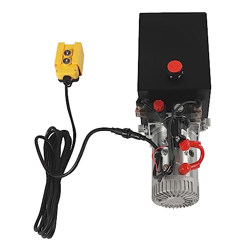 BFDIEEM 8 Quart Hydraulic Pump H ydraulic Power Unit 12V DC 8 Quart Hydraulic P ump Dump Trailer Single Acting Hydraulic P ump for Electric Forklift Trucks, Tipper Trucks, Motorbike Lifters