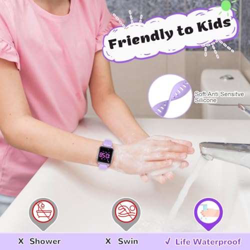 Image of LAVAREDO Kids Digital Watches for Boys Girls,Waterproof Sport Watch with Pedometer Stopwatch Vibration Alarm for Ages 5-13,No App Fitness Tracker Watch for Kids Teens Birthday Gifts