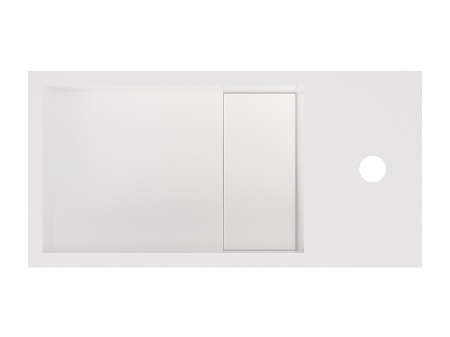 Vente-unique - Lavabo con encimera integrada Pumori - L 40cm x A 20cm x H 40cm - superficie sólida - blanco