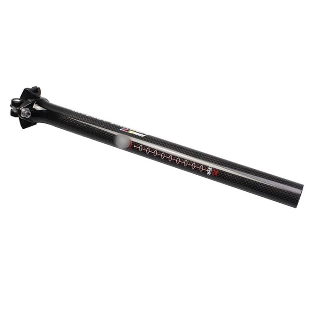 Spring FedersattelstüTze,Fahrrad SattelstüTze Full Carbon Fiber Mountainbike Rennrad Fahrrad Sitzrohr Sattelstütze Sitzrohr Joint Sattelstütze 3K Muster