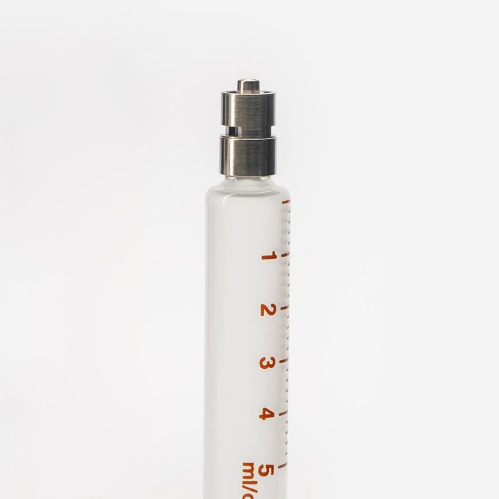 Kit 6 Siringhe in Vetro 30 ml per Analisi DGA Punta Metallo Luer Lock Riutilizzabile, Siringa Alta Precisione per Uso di Laboratorio Resistente a Oli, Inchiostri, Vernici, Made in Italy