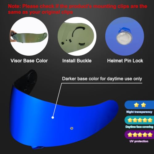 Image of PSLER GT Air 2 Visor - GT Air 2 Helmet Tinted Visor CNS-1 Face Shield Replacement for GT Air Neotec-1 CNS-1 TC-5 TC-9 GT Air 2,Deep Blue
