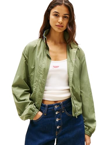 Tommy Jeans Women's Lightweight Varsity Windbreaker Jacket with Logo Detail