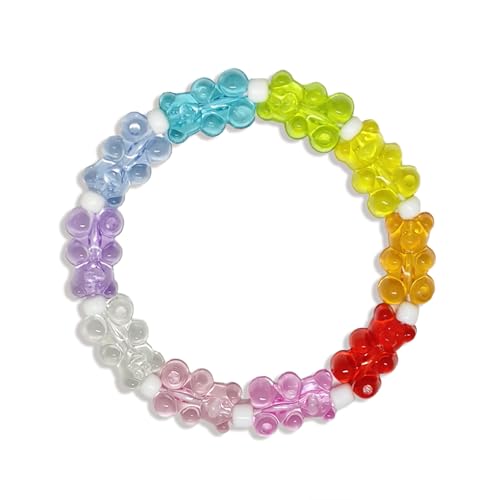 Colorful Gummy Bear Elastic Bracelet – Fun, Stylish Jelly Bear Bead Bracelet, Trendy Gift for Friends, Family, and Party