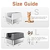 Stainless Steel Cat Litter Box, Odor Free Metal Litter Box with High Sides Lid, Open Top Low Entry Litter Pan Include Scoop Easy Cleaning Anti-Scratch Kitty Cat Box Anti-Urine Leakage, Non-Sticky, M