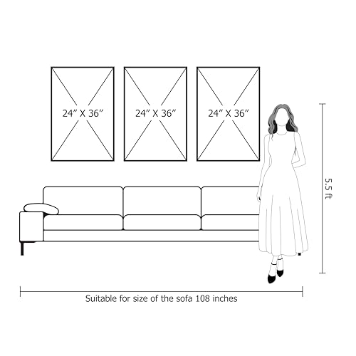 Zessonic Abstract Wall Art For Living-room: Framed Glam Gold Hand-Painting Canvas Art for Bedroom Decor Glitter Abstract Artwork for Modern, Contemporary Decor, (Set of 3, 24 x 36 Inches for Each) - Image 7