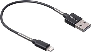 كابل شحن لموبايل ايفون من كيندكس 1598، 20 سم - اسود