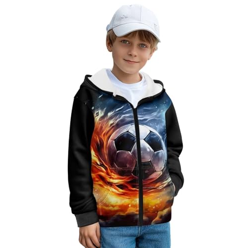 Suobstales Kids Fleece Zip Up Hoodie Long Sleeve Hooded Sweatshirt Jackets Winter Outfits with Pockets for Boys 6-16 Years - Main Image