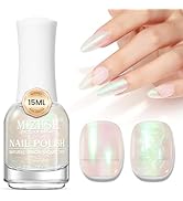 MIZHSE Nail Polish: 15Ml Mermaid Pearl Nail Polish Green Aurora Effect Nail Polish, Fingernail an...