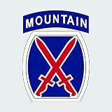 fagraphix 10th Mountain Division Sticker Decal Self Adhesive Mountain Warfare 1.25' Wide
