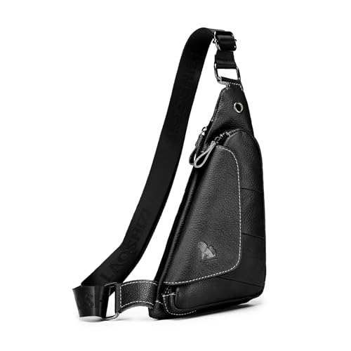 pundarika sacs bandoulière homme cuir sac poitrine sacoche pochettes homme-Noir
