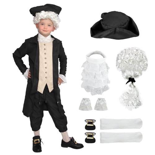 Image of Colonial Costume Boys 18th Century Traditional America Cosplay Costume Performance and Events