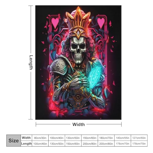 Manta de calaveras póquer franela grande sofá cama invierno reversible 6