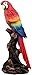 Ebros Gift Beautiful Tropical Rainforest Paradise Bird Scarlet Macaw Parrot Statue Perching On Tree Branch Decorative Figurine 13.75" Tall