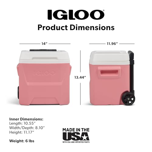 Image of Igloos Cooler Hard-Sided Ice Chest, Insulated Portable Cooler, Heavy-Duty, Leak-Resistant Lid, Lightweight Ergonomic Handle