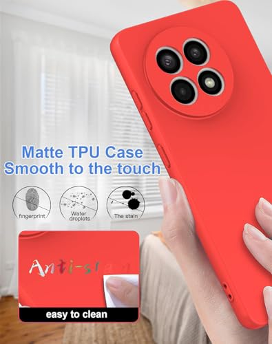 Image of DIZORO Compatible with OnePlus 13r 5G Back Cover with Upgraded Square Edges for Camera Protection Shockproof Flexible Matte Liquid Silicone Mobile Phone Case (Rose Red.)