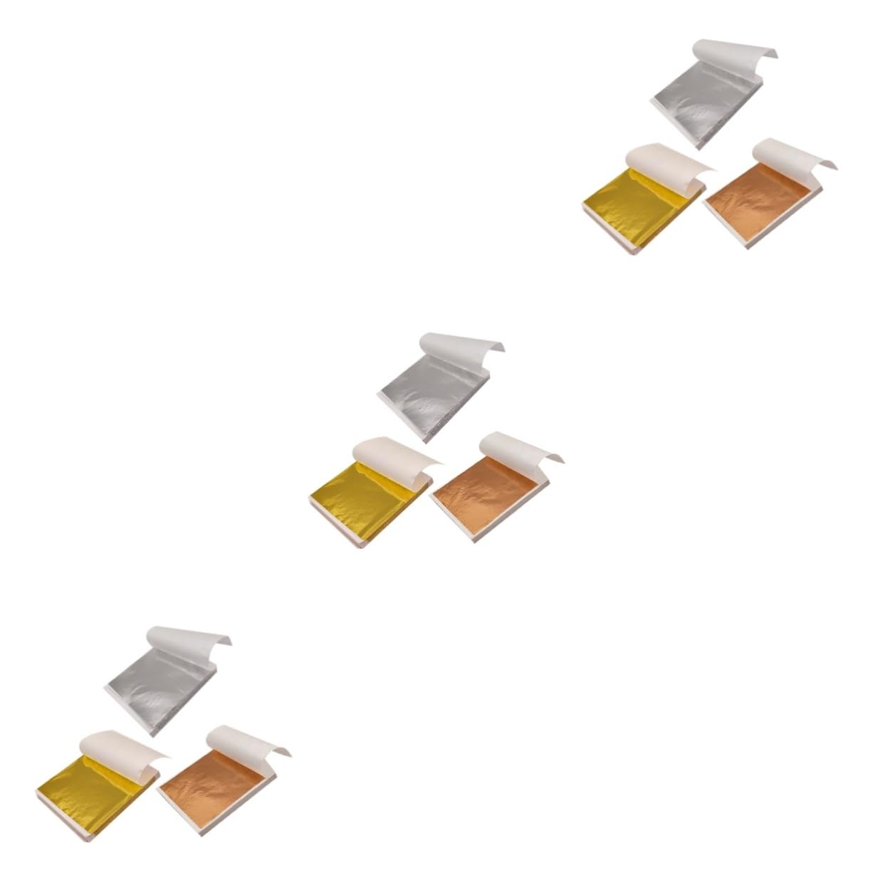 LALAFINA 3 Ensembles Dorure Imitation Or Décoratives pour Artisanat DIY Or Et Rose Accessoires De Bricolage Parfait pour Décoration De Fête Et Projets Créatifs 300 Feuilles*3