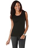 Rafaella Women's Solid 1x1 Tank with Fagoting