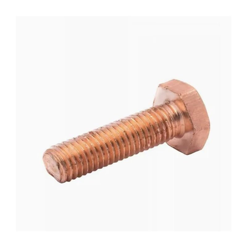 2/5/10 sztuk M6 M8 M12 M14 M16 T2 czerwona miedź zewnętrzna śruba sześciokątna elektrolityczna miedziana(M6x70mm(10PCS))