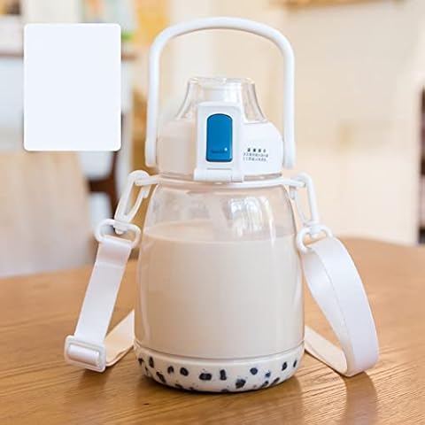 croselyu 1.1L Tritan Water Bottle Outdoor Fitness Cup One Key Open Color Water Bottle Fitness Water Bottle, BPA Free Sports Water Cup (transparentWhite) Cover