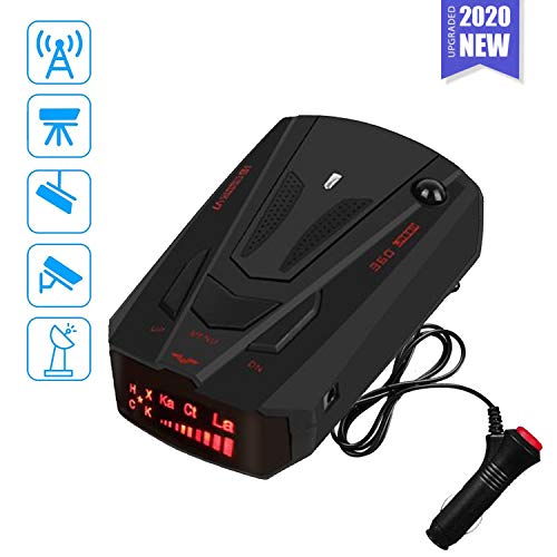Radar Detector for Cars,Laser Rader Detectors, Voice Prompt Speed, Vehicle Speed Alarm System, Led Display, City/Highway Mode, Car 360 Degree Automatic Detection (Black)