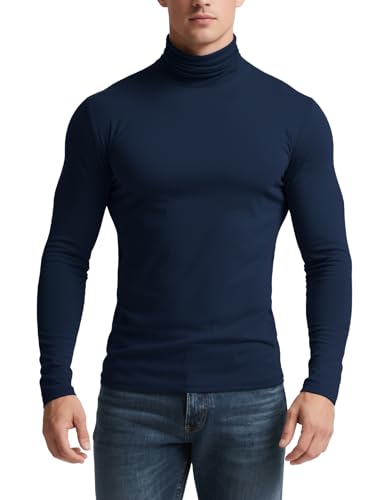 Men's Turtleneck Long Sleeve Shirts Thermal Base Layer Top Lightweight Undershirt - Main Image