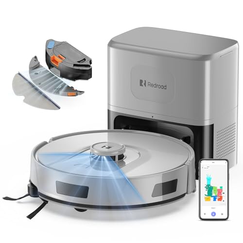 R11 Robot Aspirapolvere Lavapavimenti con Mappatura, 20000Pa, Stazione di Autosvuotamento 90 Giorni, Navigazione Lidar, WiFi APP 5G/2.4G, Aspirapolvere Robot Autocaricante, per Tappeti/Pavimenti/Peli