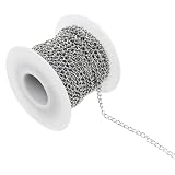 Maxmoral 33 Feet Silver Metal Jewellery Chain DIY Jewellery Accessories Fringe Clothing Materials Suitable for Making Bracelets and Anklets