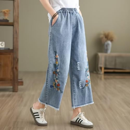 Mid-Rise Waisted Jeans for Women Summer Straight Leg Denim Pants Wide Leg Jeans High Rise Baggy Pants Streetwear3