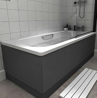 Single Ended Steel Bath 1700 x 700mm Bath Tub Drilled Holes Anti Slip Grab Rails