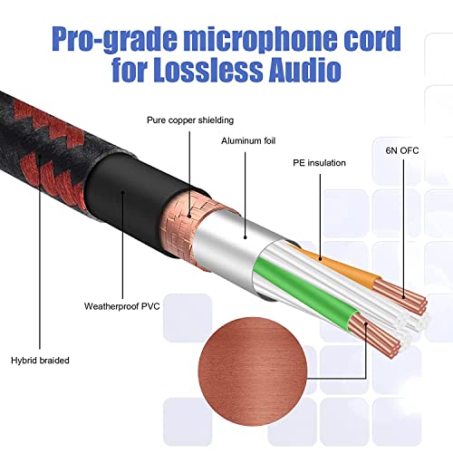 Augioth Xlr To Xlr Pro Mic Cable 15 Ft 2-Pack Male To Female Xlr Cable 3-Pin Red Balanced Shielded Microphone Cable For Amplifier Mixer,Speaker Systems,Recording Studio #TOP2