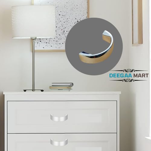 Image of Twin Hole Zinc Alloy Drawer Pulls, Chrome Handles for Drawers, Cabinets, Wardrobes, and Kitchen Doors - Decorative Furniture Hardware (Qty : 2)